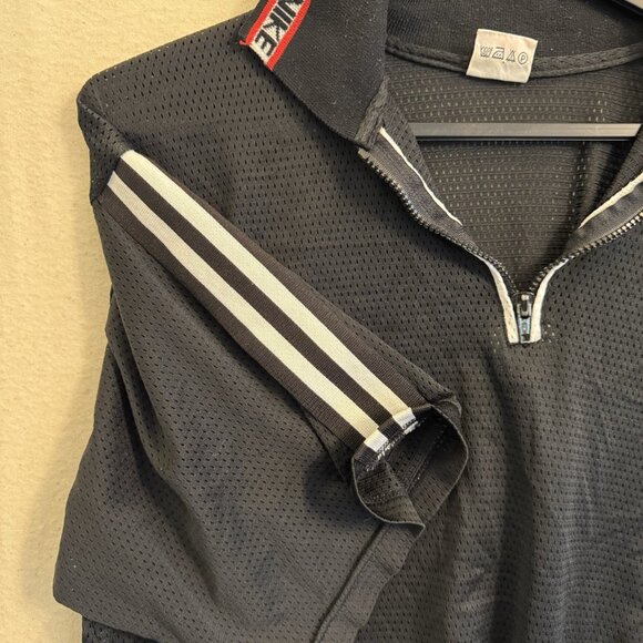 Vintage Retro 90s Nike Mesh Shirt Half Zip Collared Light Large - Picture 5 of 10